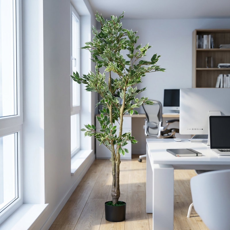 Grand ficus artificiel avec pot en plastique