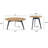 2 Piece Set Of Modern Round Coffee Table With Metal Leg For Living Room,End Side Tables For Bedroom Office Balcony Yard