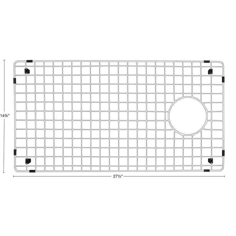 Karran 27-1/2 In. X 14-3/4 In. Stainless Steel Bottom Grid Fits Qt-670, Qu-670