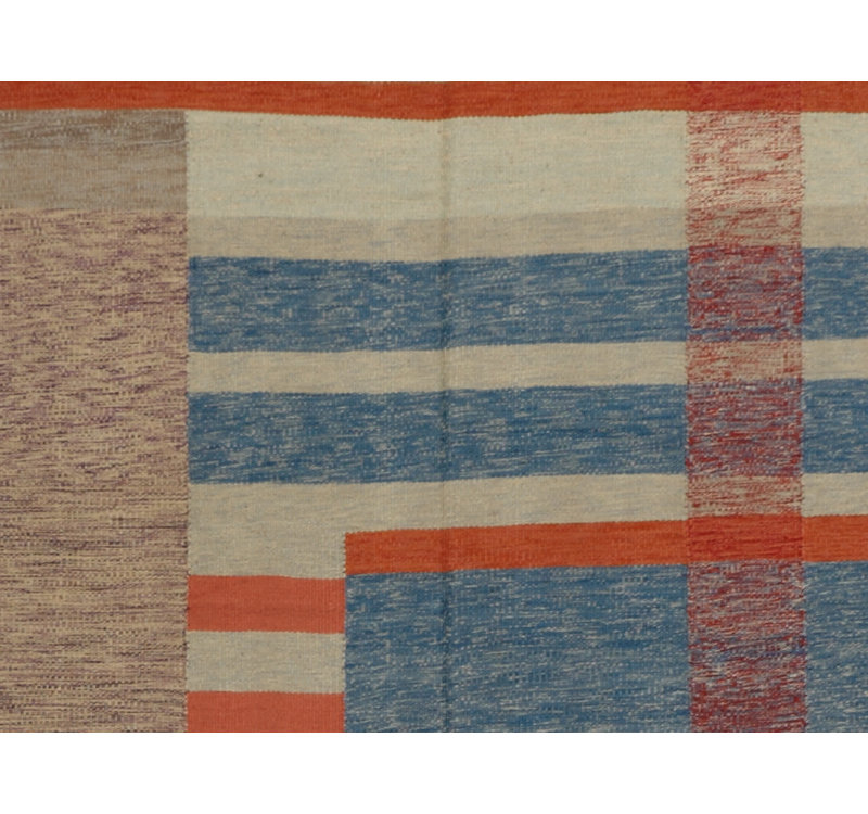 Plaid Area Rug in Brown/Blue