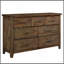 Commode de style brun rustique classique 1 tiroir 7 pièces