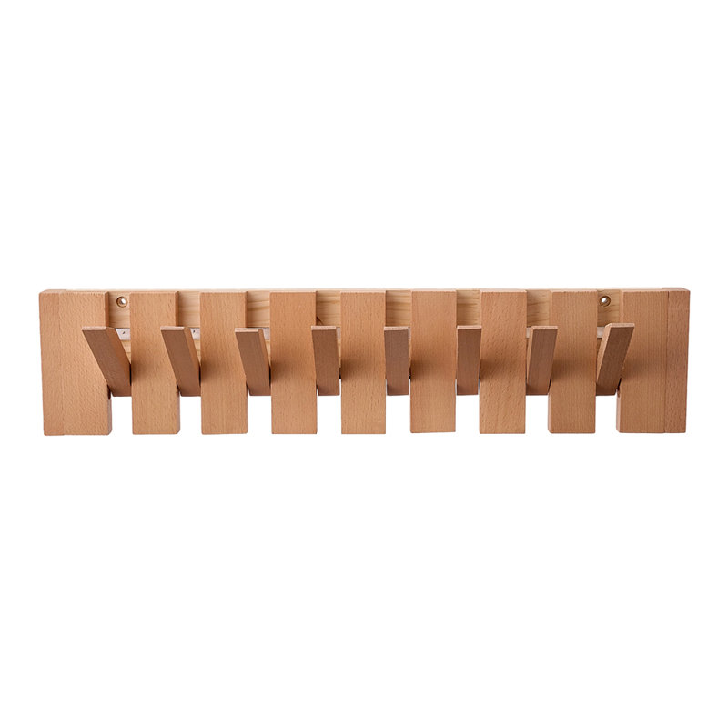 Solid Wood Wall Mounted Required 8 - Hook Wall Mounted Coat Rack, Brown