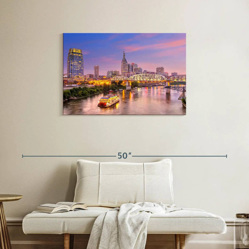 Nashville, coucher de soleil mauve, ciel, H 24 po x l 36 po