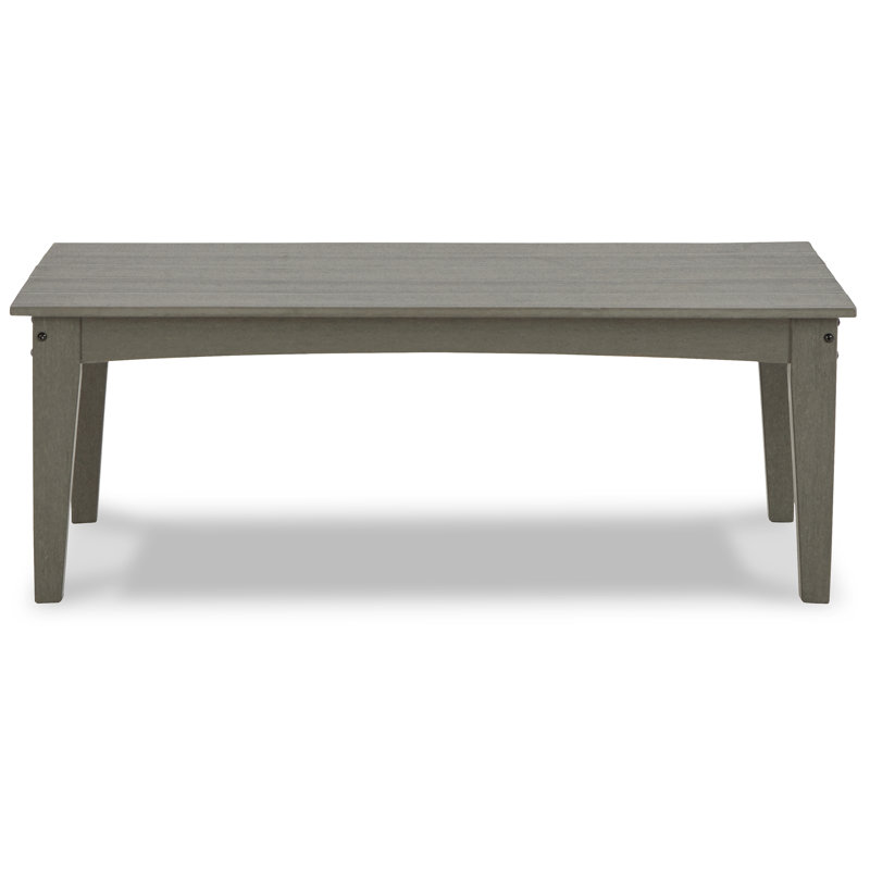 Gray HDPE Rectangular Outdoor Coffee Table with Slatted Top