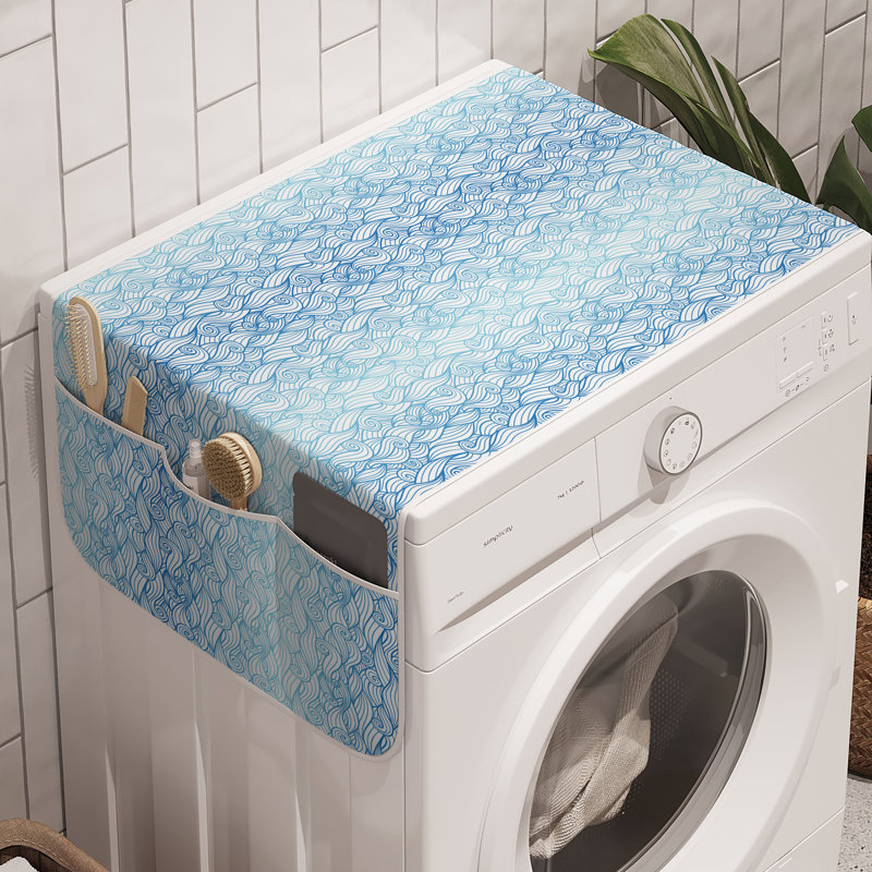 Machine à laver East Urban Home Waves - paquet de 2 - turquoise foncé 47 po x 18,5 po