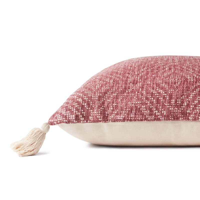  Coussin en coton Tribal, Polyester / Bourre en polyester, Rouge