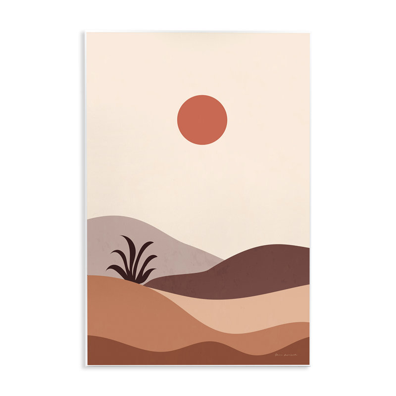 Art mural Boho Desert with Plant par Omar Escalante, H 19 po x l 13 po