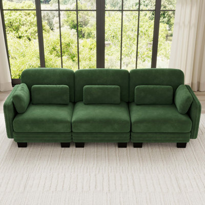Modern Minimalist Modular Sectional 3 Seater Sofa, 3-Seater Couch with Thick Comfortable Seat Cushions, Suitable for Living Room, Bedroom and Apartment