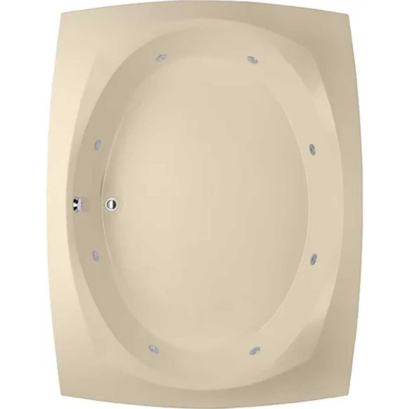 Largo 82'' L Whirlpool Bathtub, Bone, Polished Chrome
