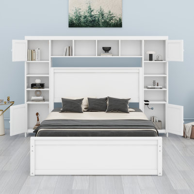 Lit en bois avec armoire