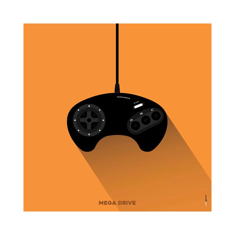 Joystick Mega Drive by Rafael Gomes - Wrapped Canvas Print, 66.04 cm H x 66.04 cm W x 1.91 cm D