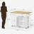 Solid Wood Kitchen Island Cart with Drop Leaf, 2 Drawers, 2 Storage Cabinets, Locking Wheels, Spice Rack & Towel Rack-1576386071
