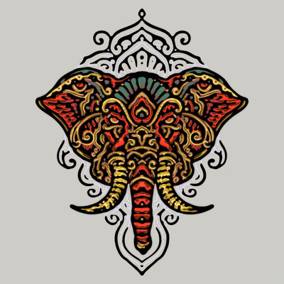 Boho Elephant 161 - Impression sur toile tendue