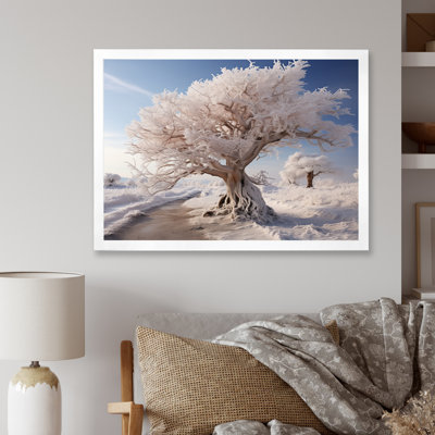«White Tree In Winter Scenery III - Landscape», reproduction d'art sur toile