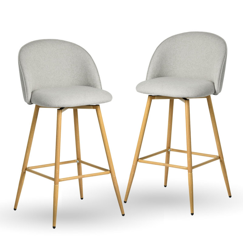 Tabouret de bar avec tabouret de comptoir pivotant à hauteur de siège de 26 po avec repose-pieds pour îlot de cuisine Cusick