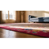 Antique Chinese - Art Deco Medium Wool Ivory Rug