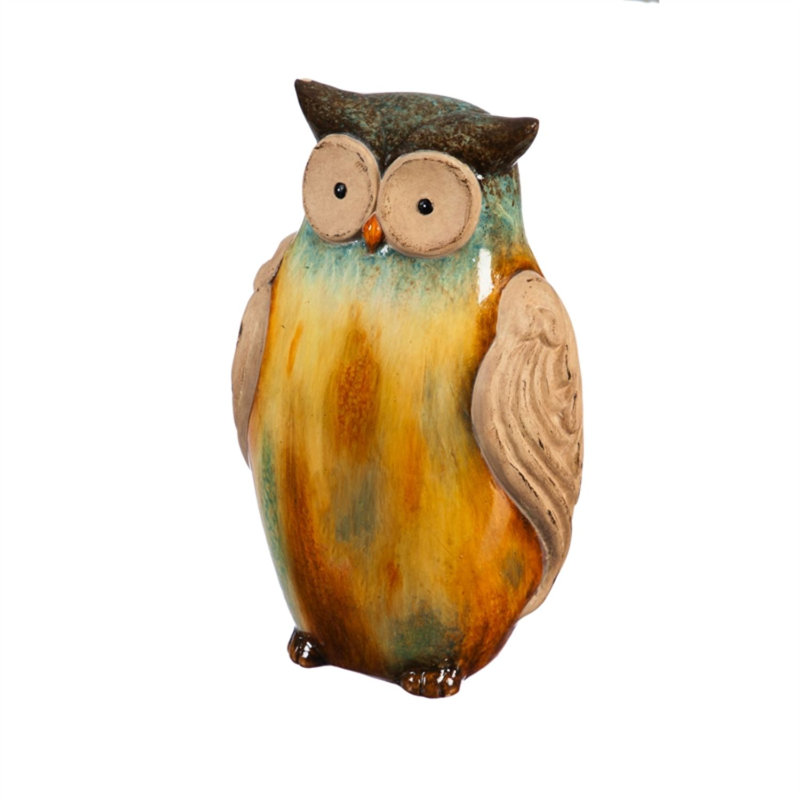 Statue de terre cuite hibou