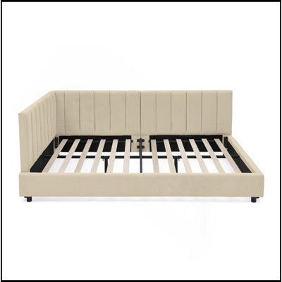 Upholstered Tufted Bed Frame, Sofa Bed Frame With Comfortable Backrest And Armrests, Full Size Bed For Bedroom, Living Room,Velvet(81''*60''*29.5'')