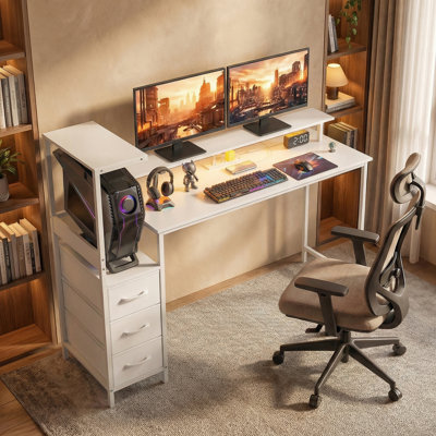 Adjustable L-Shaped Computer Desk