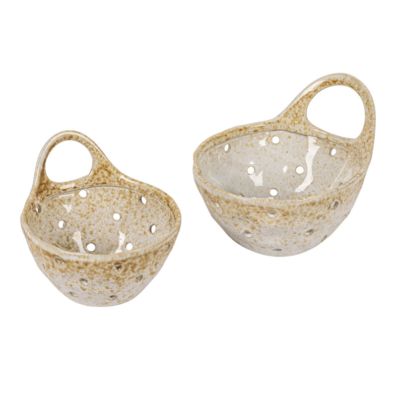 Creative Co-Op Bee Stoneware Colander