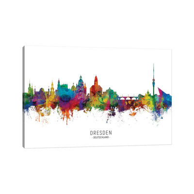 Dresden Deutschland Skyline by Michael Tompsett - 1 Piece Wrapped Canvas Wall Art