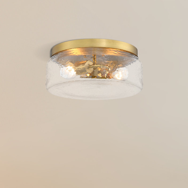 Millman Glass Flush Mount, Brushed Gold