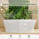 63" Solid Surface Stone Resin Oval-shaped Freestanding Soaking Bathtub With Overflow