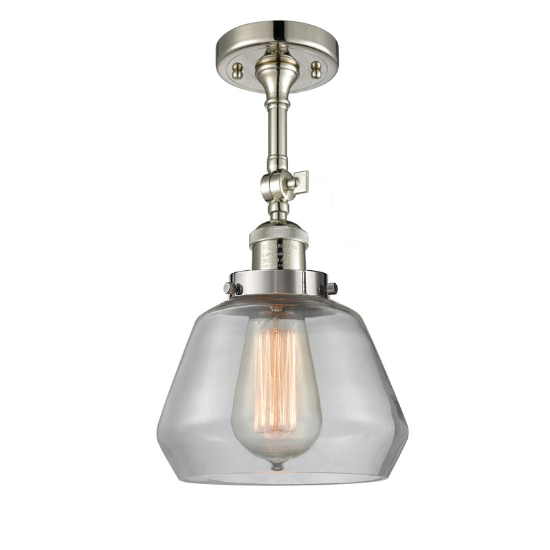 Chill Armed Sconce, Polished Nickel, Clear