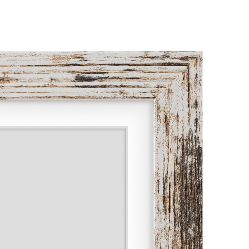 Ensemble de cadres muraux multi-tailles blanc mat, verre véritable, Blanc
