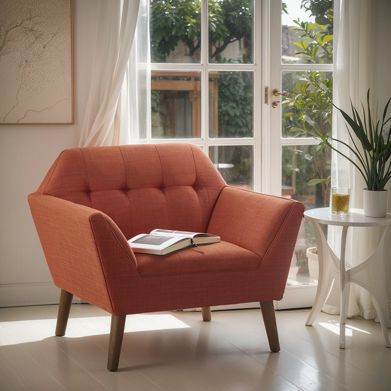 Fauteuil de 29,5 po de large Kui, Polyester orange