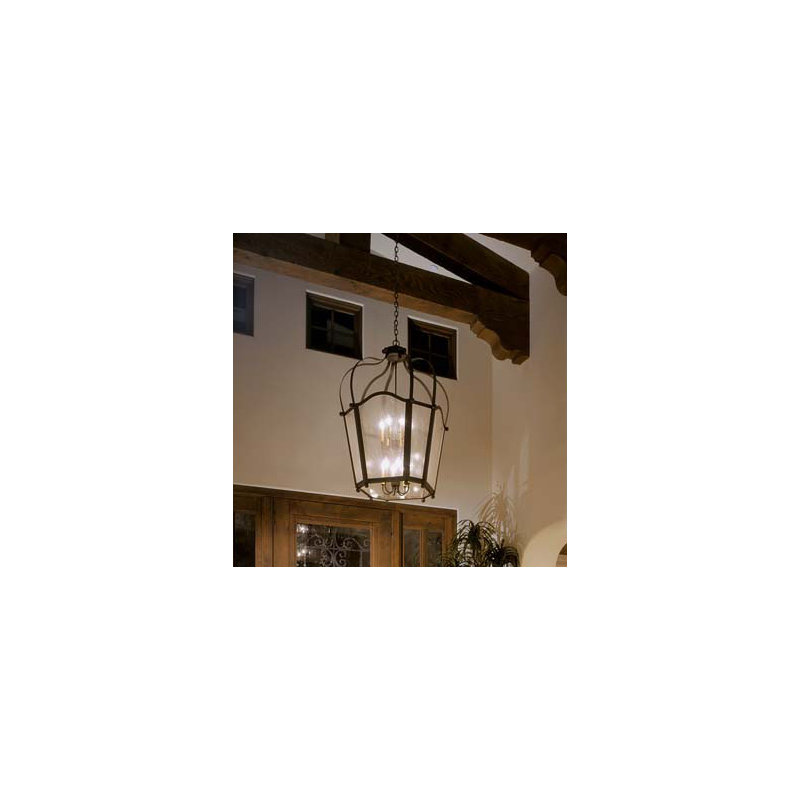 La Palma 2 - Light Outdoor Wall Lantern, Faux Alabaster, Blackwash