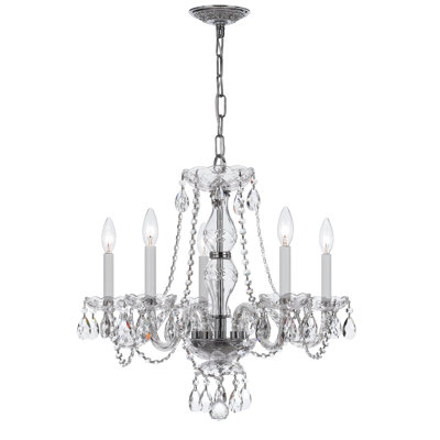 Maxsen 5 Light Clear Italian Crystal Chandelier