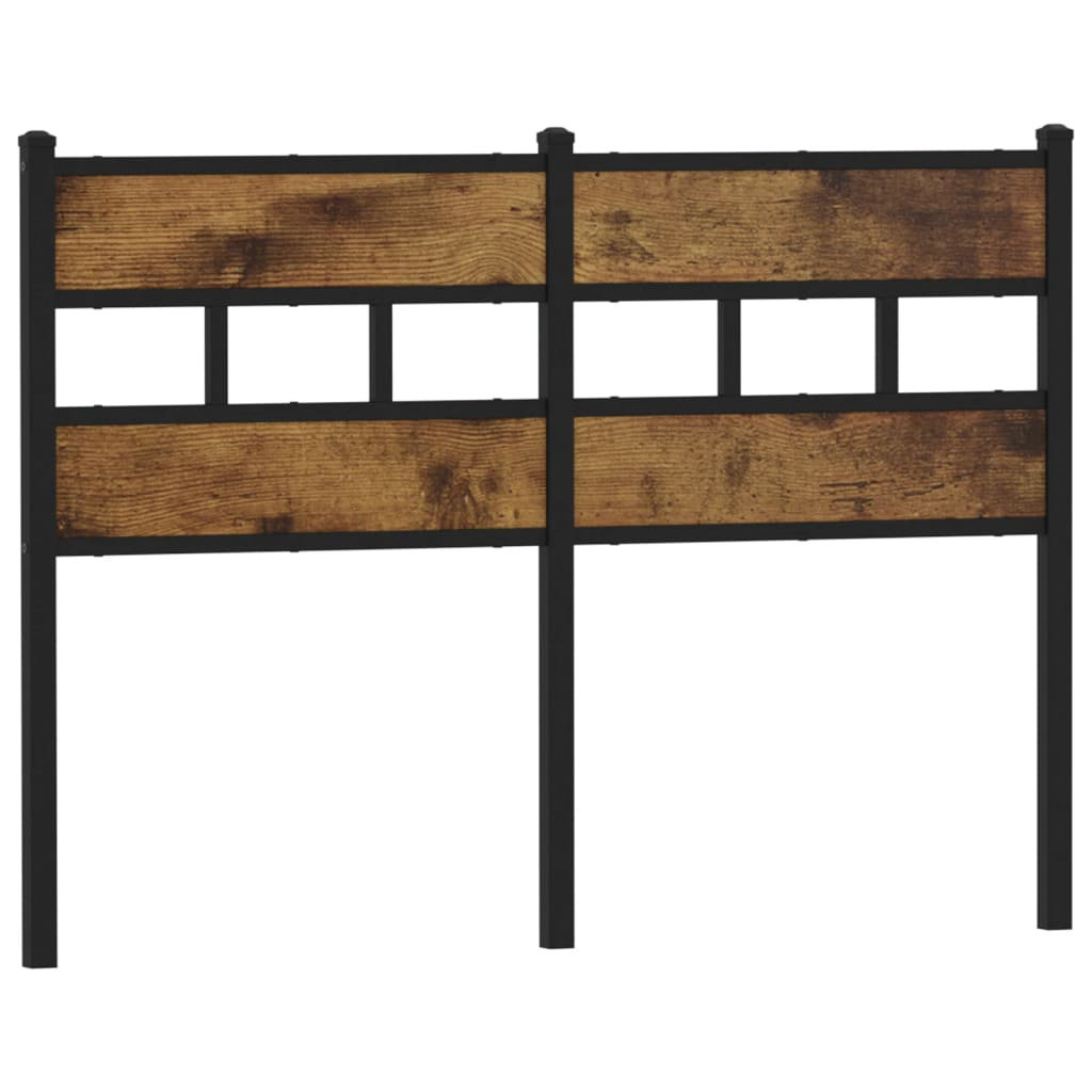 Vidaxl Headboard Smoked Oak 193 Cm Iron And Engineered Wood