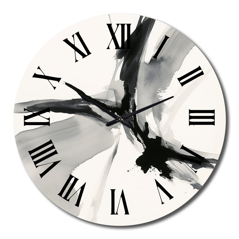 Horloge murale abstraite abstraite neutre en métal IV, Très grand