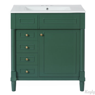 Meuble-lavabo 30 po avec lavabo, 2 tiroirs et porte à fermeture douce