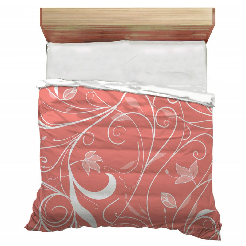 Édredon floral avec literie à motif floral abstrait 12280, Édredon simple TG