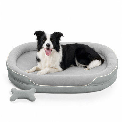 Orthopedic Dog Bed with Memory Foam and Bolster Sofa, Machine Washable Cover, Comfy Dog Bed