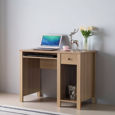 Bureau d'étudiant Bureau à domicile l 39 po Bureau compact Bureau d'écriture pour ordinateur portable 1 tiroir avec clavier et tiroir en bois