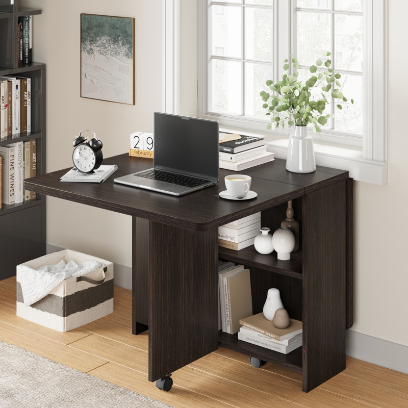 50.1'' x 31.4'' Dinning Table with Wheels, Black