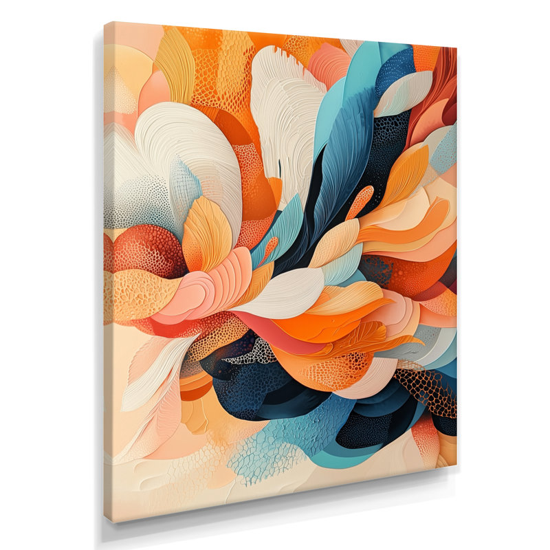 «Novan Botanical Orange Palm Dream Fragments III», reproduction d'art sur toile, H 44 po x l 34 po, Toile tendue