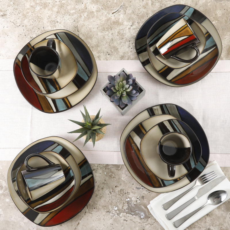 Gibson Elite Althea Multicolor Ceramic 16-Piece Dinnerware Set