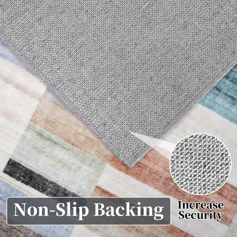 Jurdi Washable Area Rug with Non-Slip Backing, Rectangle 4' x 6'