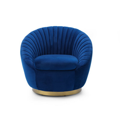 Fauteuil demi-tonneau en velours