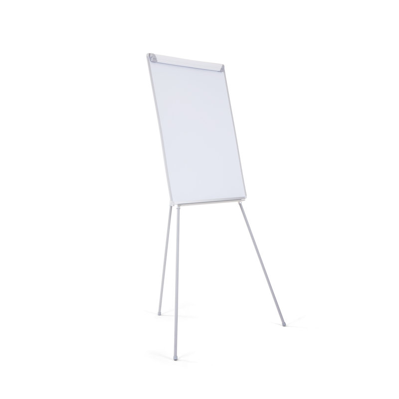 Bi-Office tripod flipchart gray, non-magnetic, with pen tray, 70 x 100cm