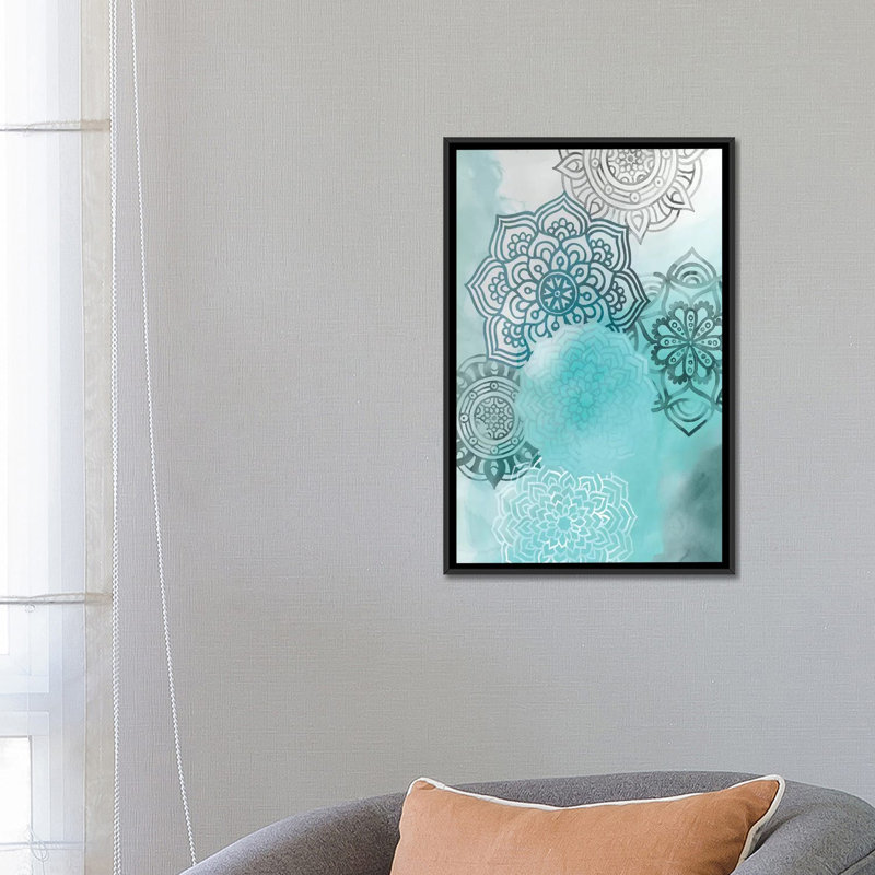 « ink tache mandala i », impression sur toile, H 40 po x l 26 po x P 1,5 po, Pas de tapis, Toile tendue