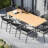 Claudia 8 Seater Rectangular Teak Dining Set in Graphite-1253453472