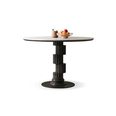 White Round Sintered Stone Dining table