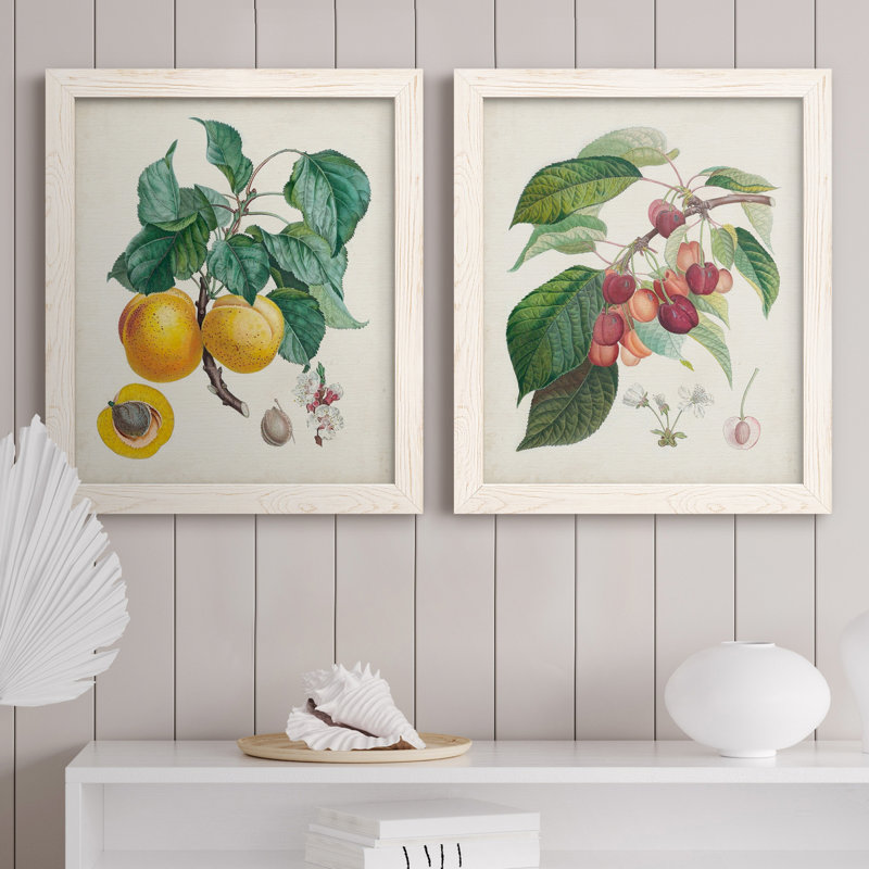 Abricot Peche - ensemble de reproduction d'art sur toile, H 24 po x l 36 po x P 1,5 po, Toile blanche encadrée, Pas de tapis