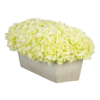 Synthetic Fabric Hydrangea Arrangement in Planter