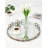 16.1" Round Valentina Silver Mirror Tray, Large Decorative Serving Tray with Openwork Frame